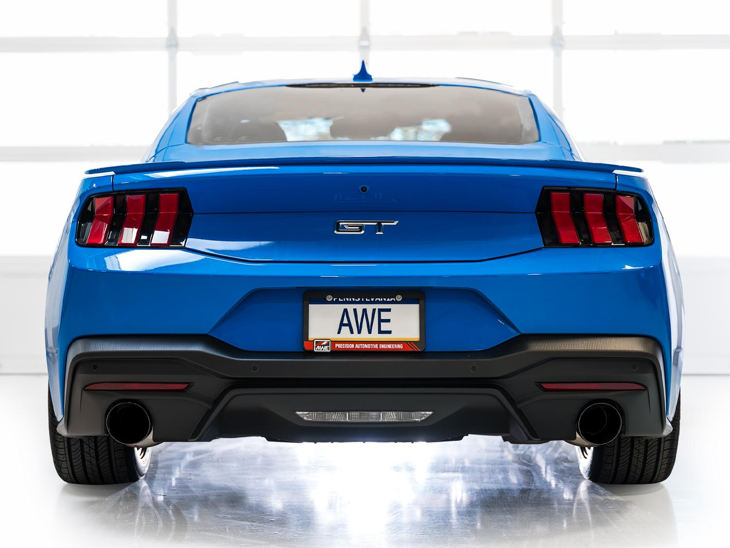 AWE Touring Edition Catback Exhaust - Dual Diamond Black Tips (2024-2026 Mustang GT) - 3015-33650