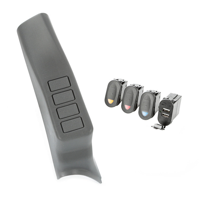 Rugged Ridge Switch Pod Kit A-Pillar 3 Switch Dual Usb Connector; 07-10 Wrangler - 17235.88