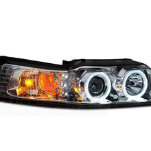 Raxiom 99-04 Ford Mustang Dual LED Halo Projector Headlights- Chrome Housing (Clear Lens) - 49114
