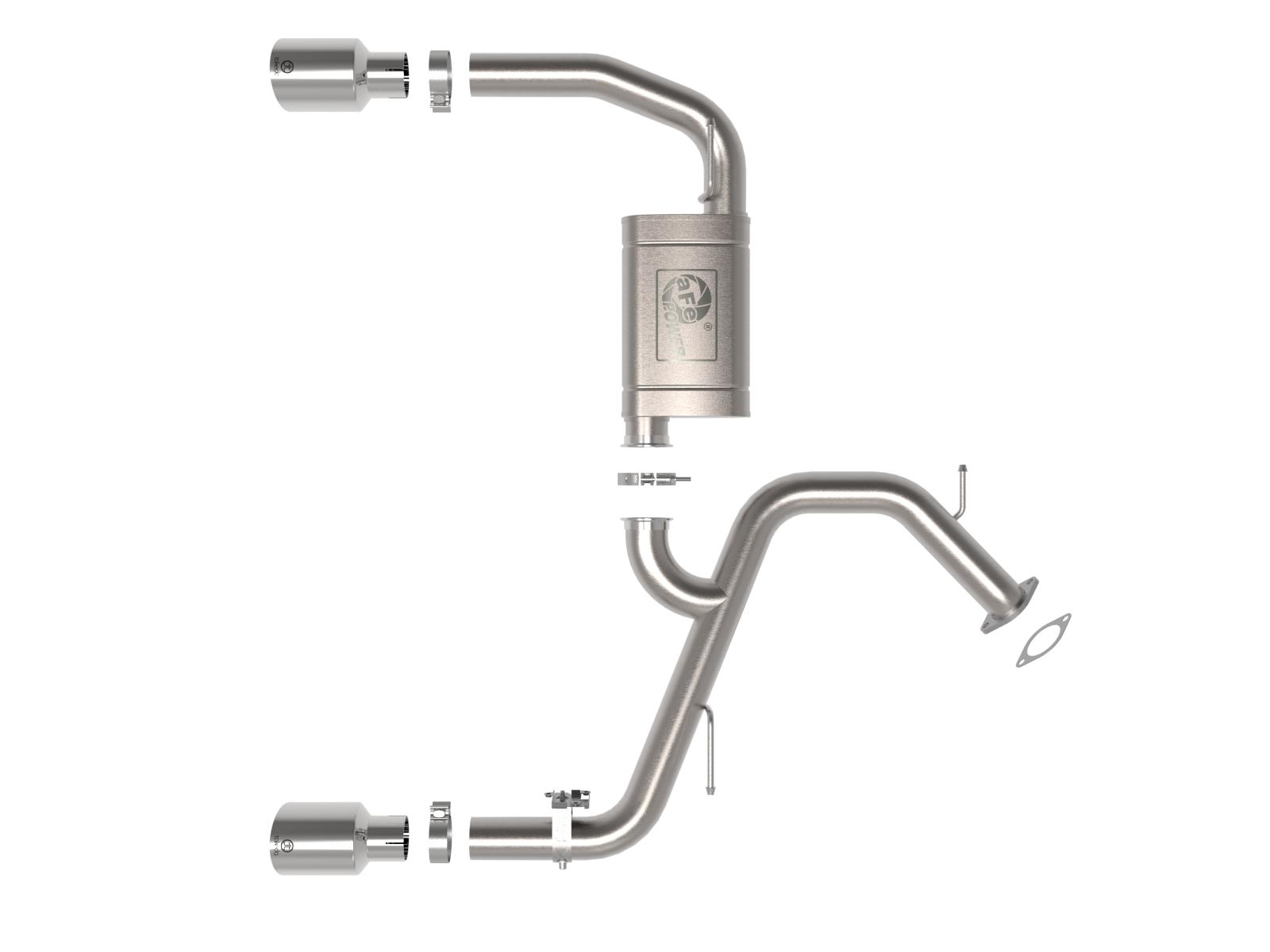 AFE Takeda 3 IN 304 Stainless Steel Axle-Back Exhaust w/ Polished Tips Hyundai Elantra N 22-23 L4-2.0L (t) - 49-37027-P