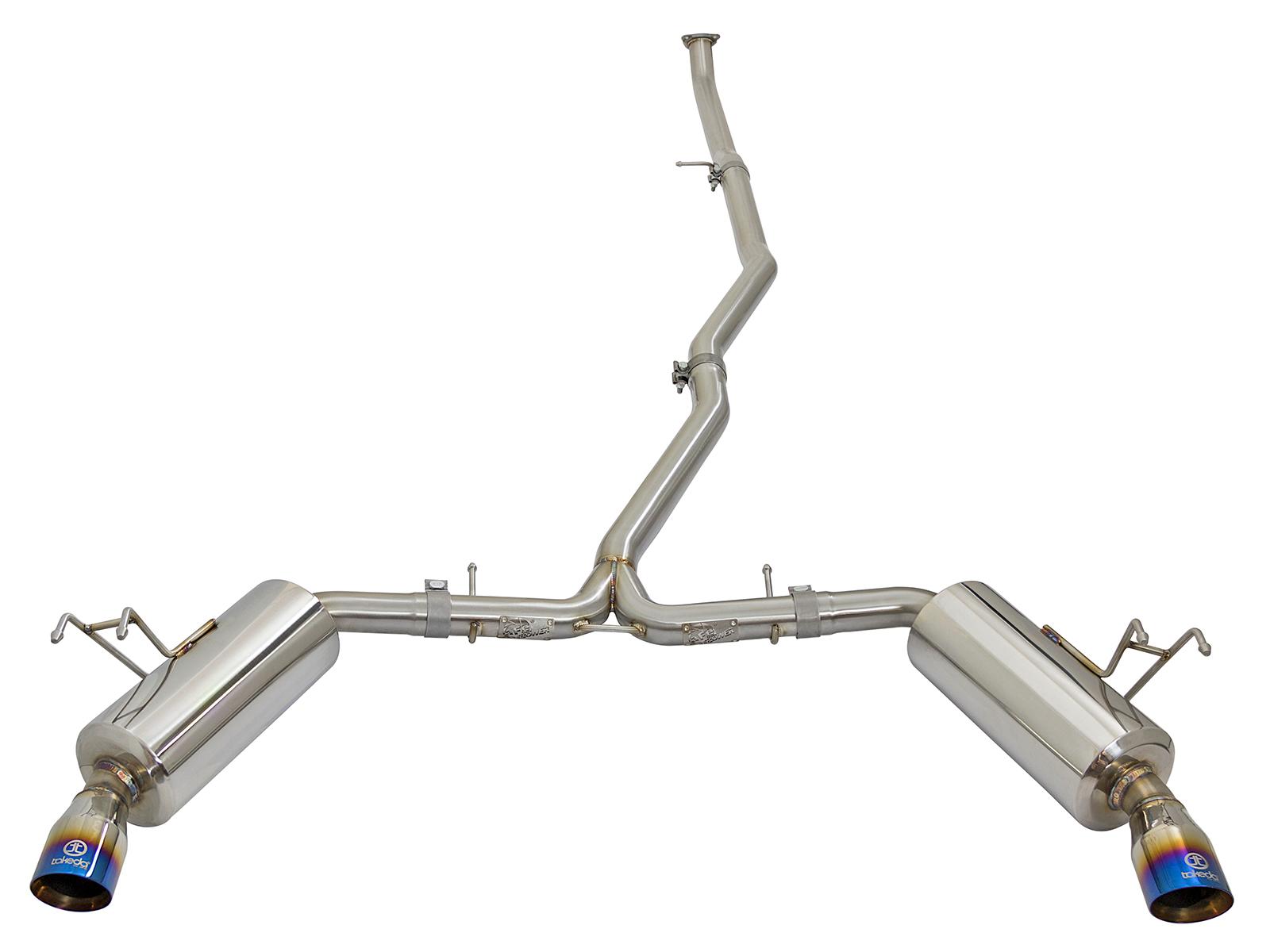 AFE Takeda Cat-Back Exhaust w/ Blue Flame Tip (2016-2021 Civic) - 49-36615-L