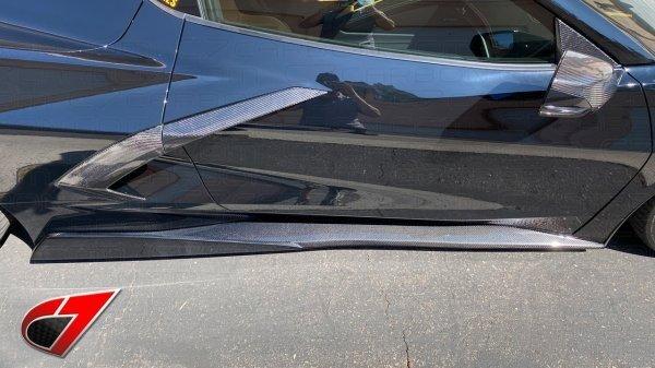 C7 Carbon C8-2A-1 5VM Style Carbon Fiber Side Skirt Set (2020 Corvette C8)