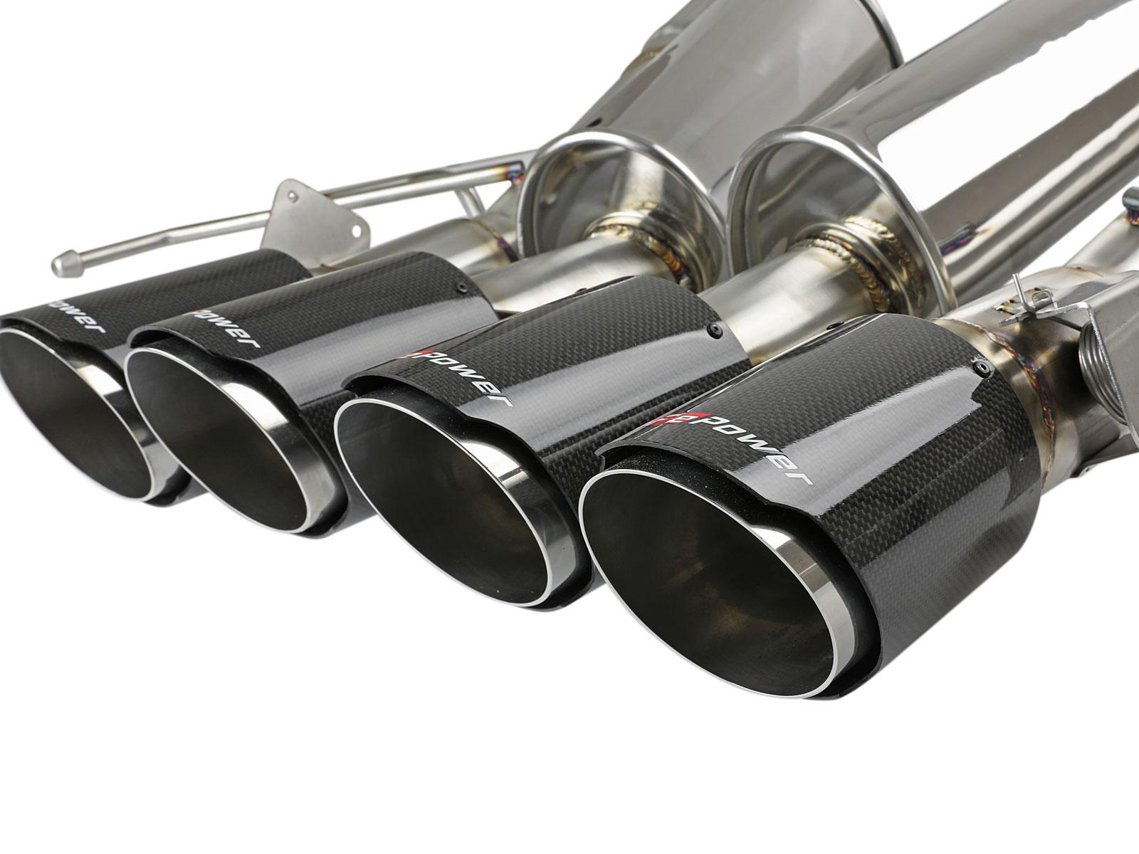 AFE MACH Force-Xp 304 Stainless Steel Axle-Back Exhaust System w/ Carbon Fiber Tips (Chevrolet Corvette Z06 (C7) 15-19 V8-6.2L (sc)) - 49-34082-1C