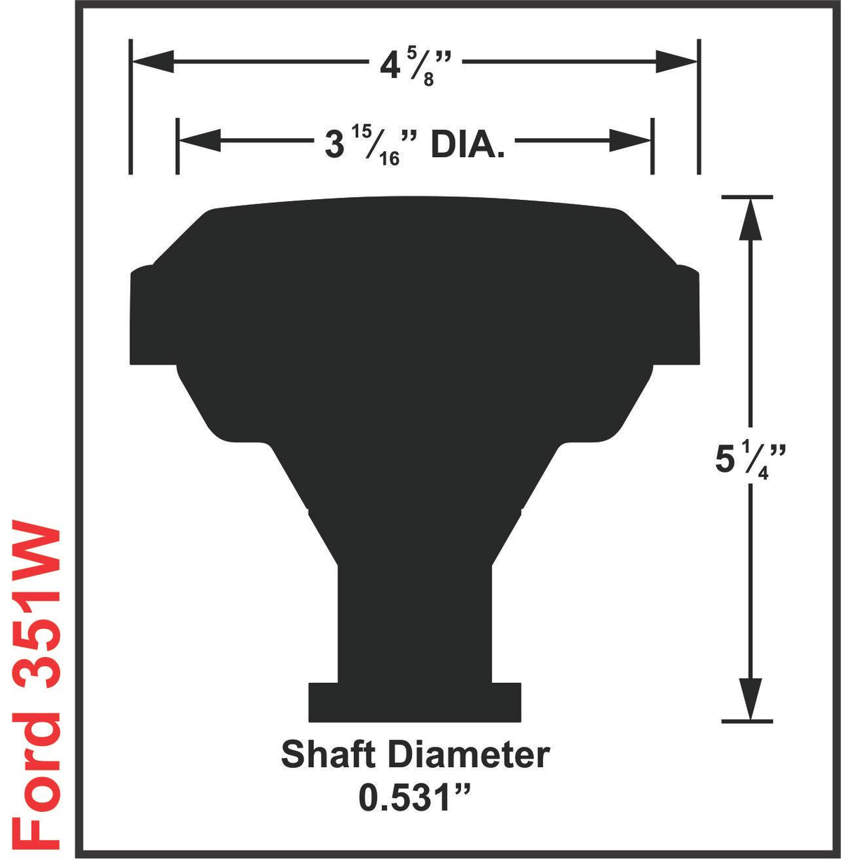 Msd 601533 Dis Kit Small Block Ford, 351W, Black
