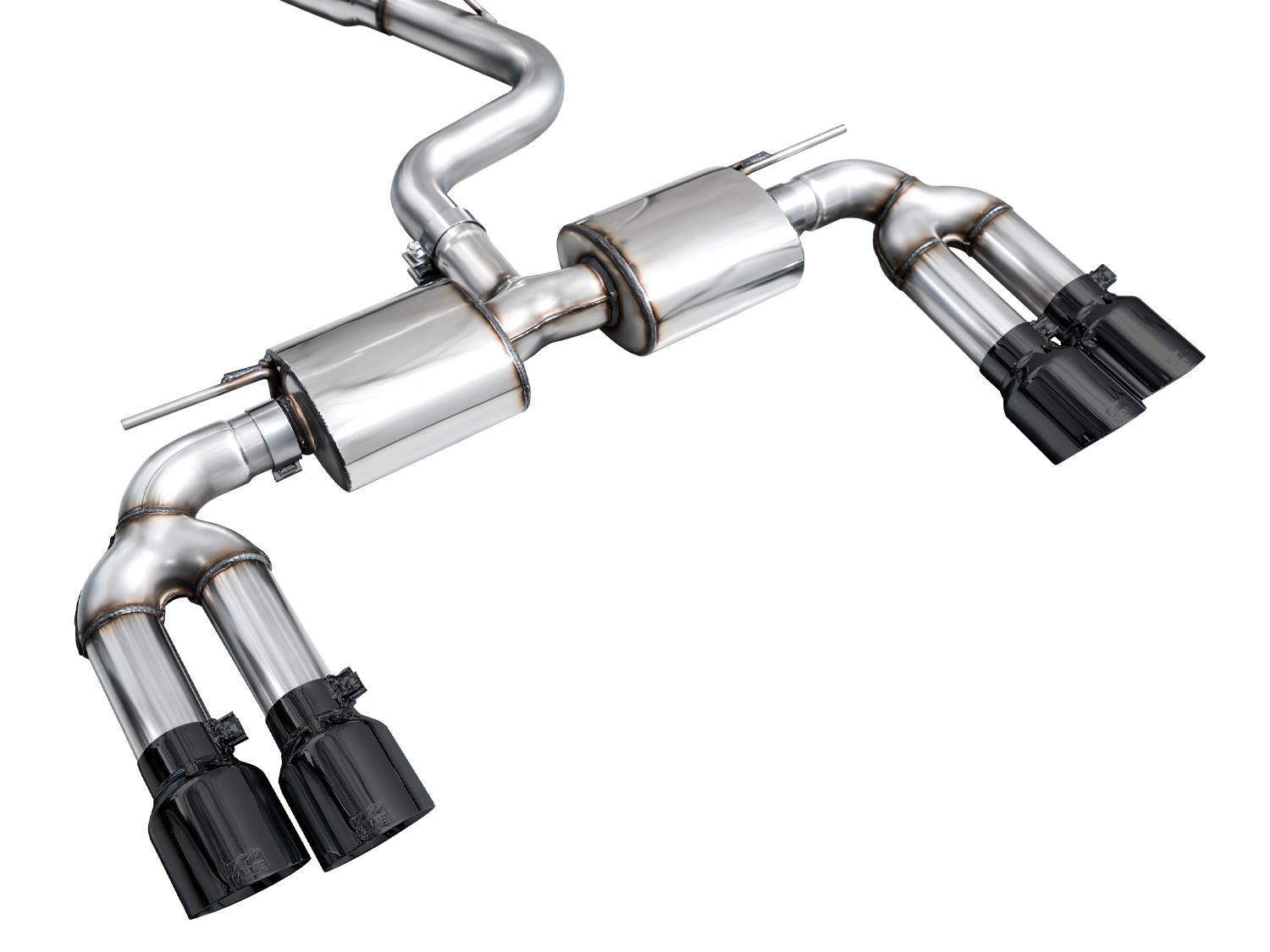 AWE Touring Edition Exhaust for Audi 8Y S3 - Diamond Black Tips - 3015-43897