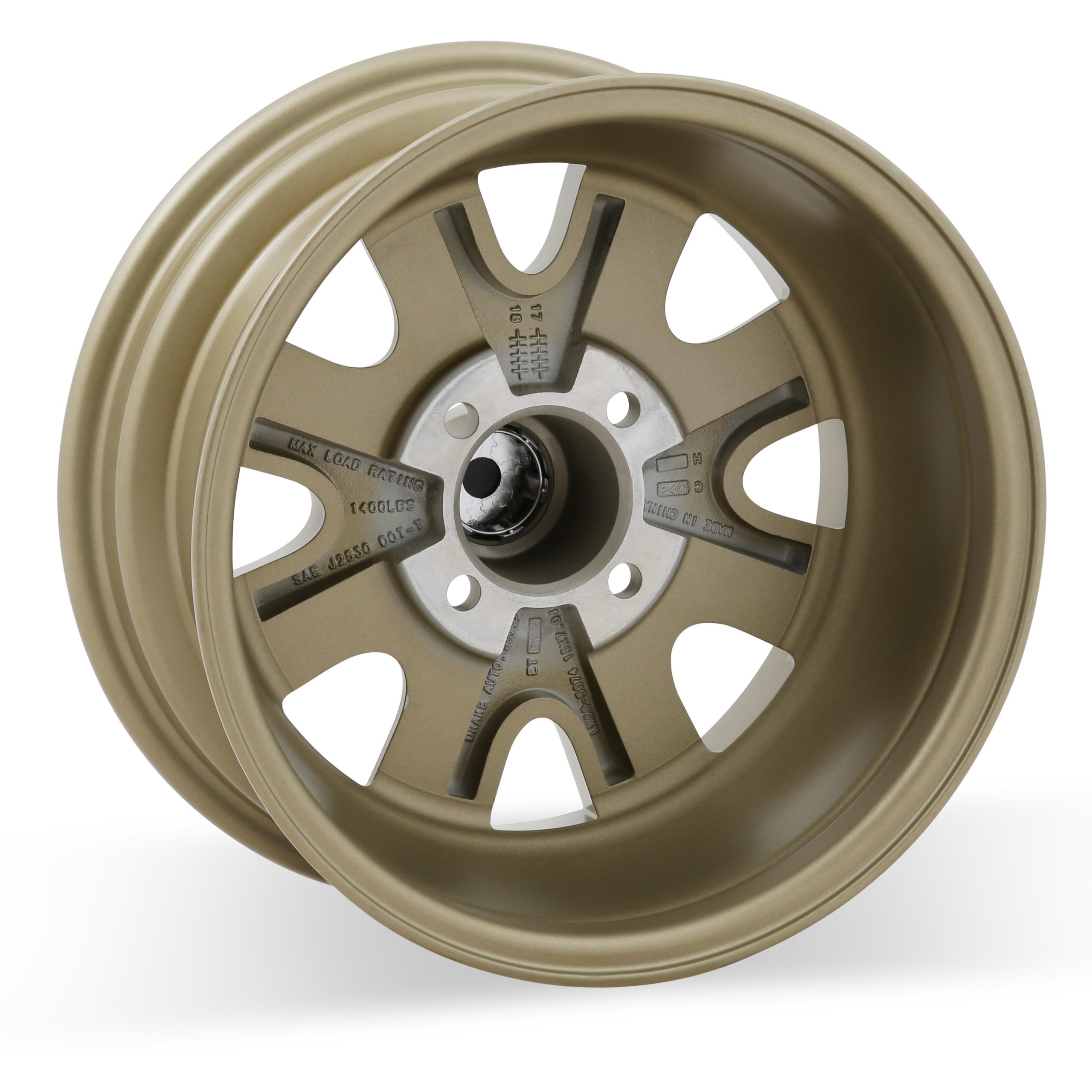 Legendary Wheels HB44 Wheel Series - 15 x 7 in. - 4 x 4.5 Bolt Pattern - 4.25 in. Backspacing - Aluminum - Gold Haze (1964-1973 Mustang Base, Mustang Grande) - LW90-50744F