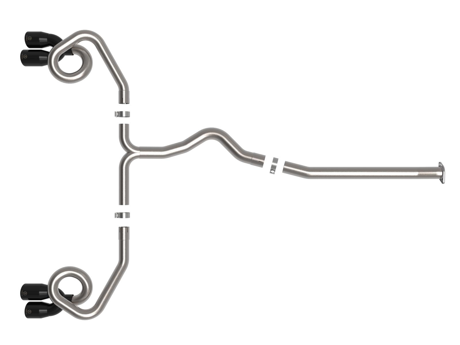 AFE Takeda 3 IN to 2-1/2 IN 304 Stainless Steel Cat-Back Exhaust System w/ Black Tip Subaru WRX 22-23 H4-2.4L (t) - 49-36809-B