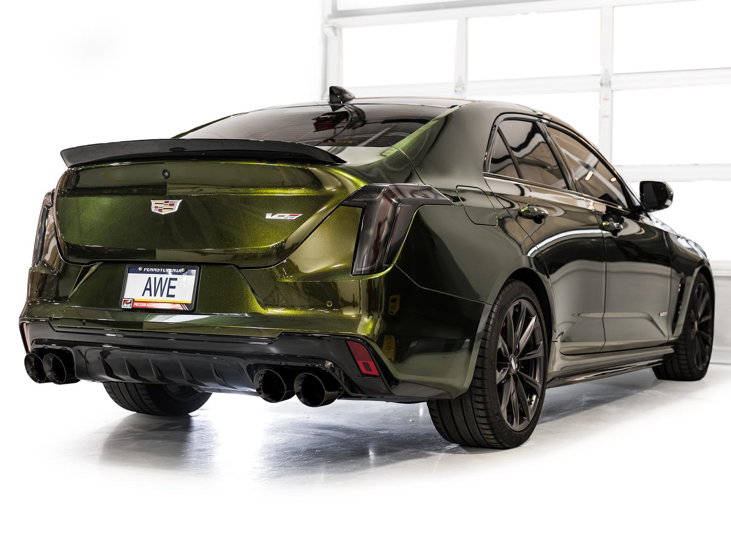 AWE SwitchPath™ Exhaust for Cadillac CT4-V Blackwing - Diamond Black Tips - 3025-43436