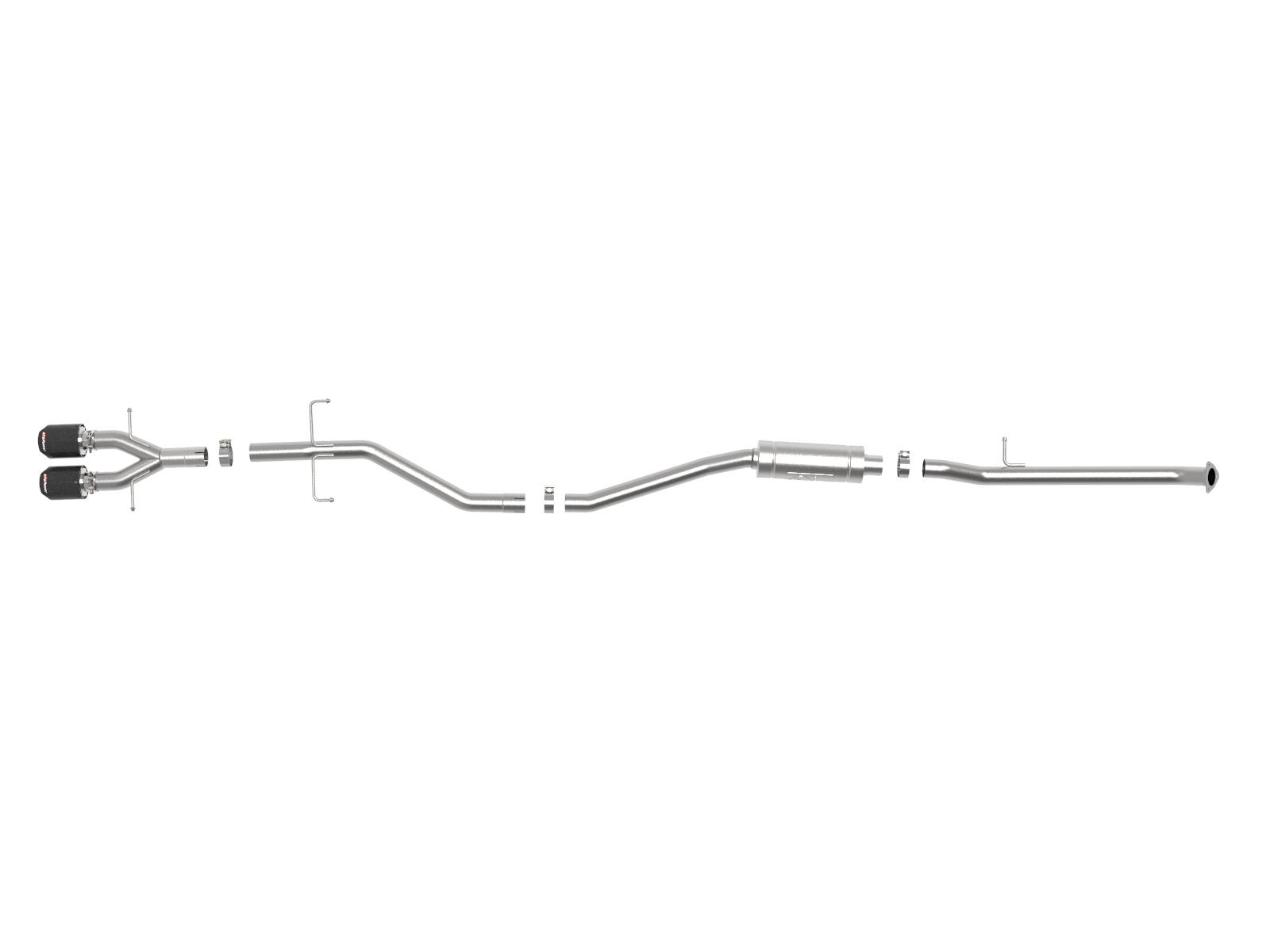 AFE Takeda 2-1/2 IN 304 Stainless Steel Cat-Back Exhaust System w/ Carbon Fiber Tips (Honda Civic Si Sedan 17-20 L4-1.5L (t)) - 49-36620-C