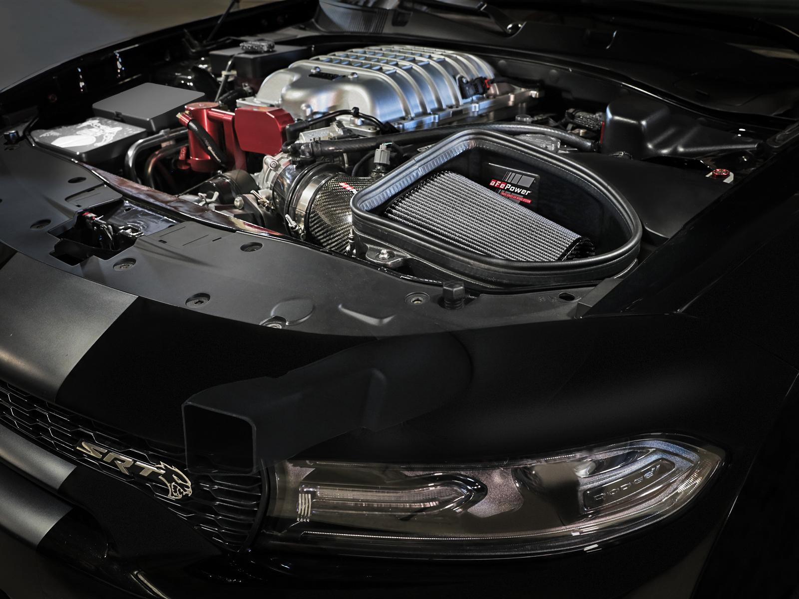 aFe Track Series Carbon Fiber Cold Air Intake System w/ Pro DRY S Filter (2021-2023 Charger SRT Hellcat Redeye V8-6.2L) - 57-10027D