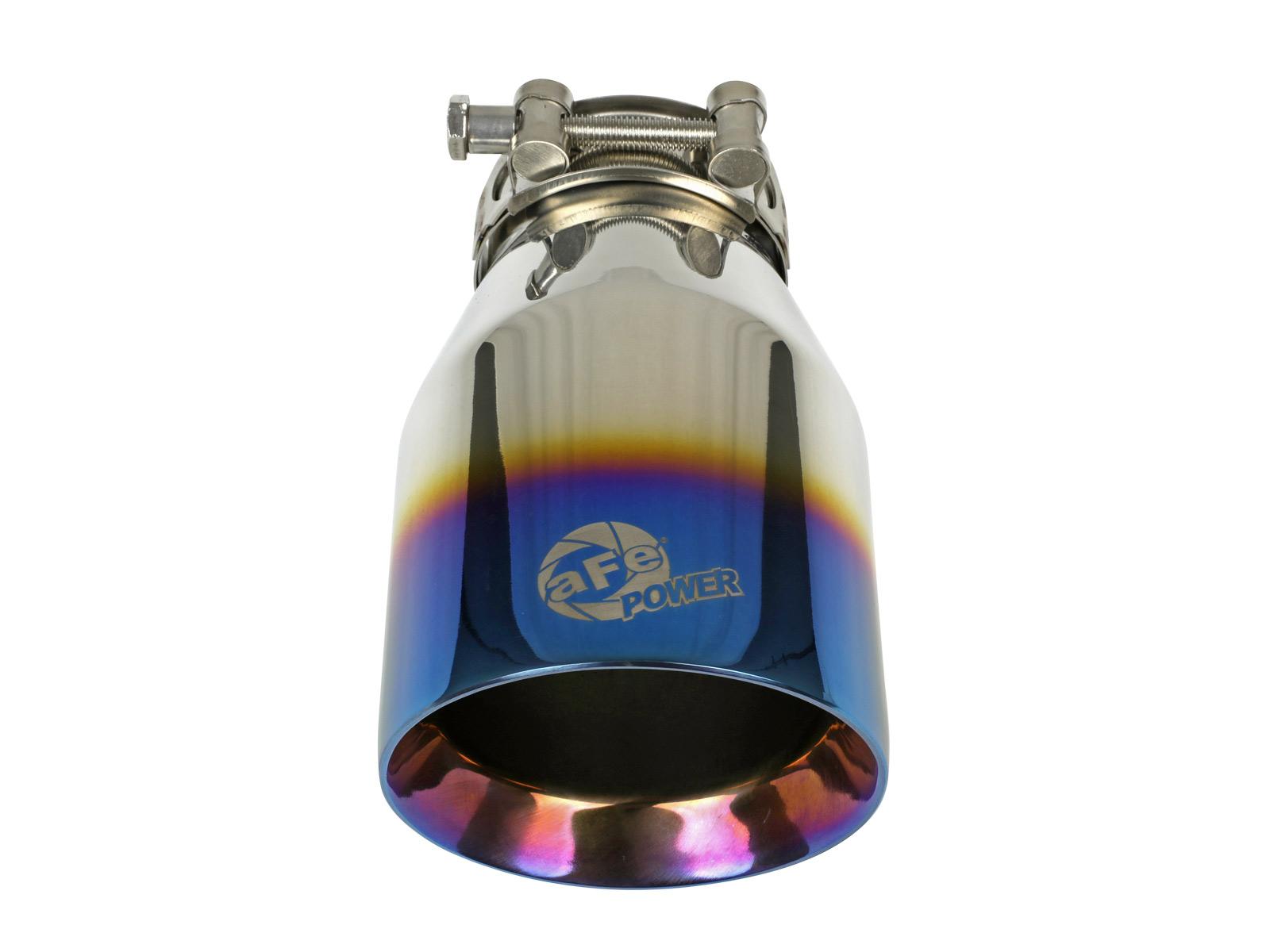 AFE MACH Force-Xp 304 Stainless Steel Clamp-on Exhaust Tip Blue Flame - 49T25404-L071
