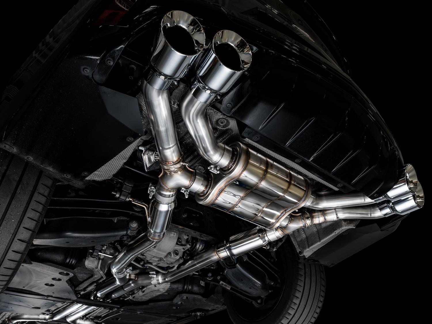 AWE SwitchPath™ Exhaust for Cadillac CT4-V Blackwing - Chrome Silver Tips - 3025-42436