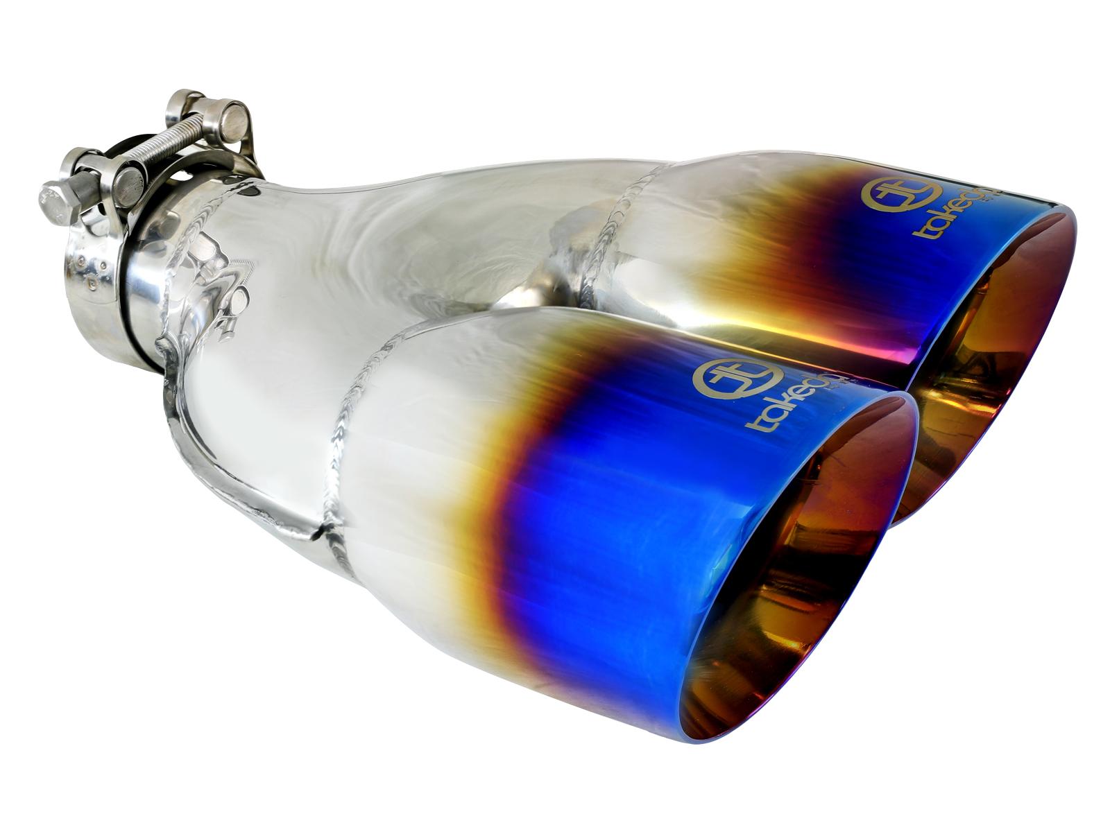 AFE Takeda 304 Stainless Steel Clamp-on Exhaust Tip Blue Flame - 49T25484-L121