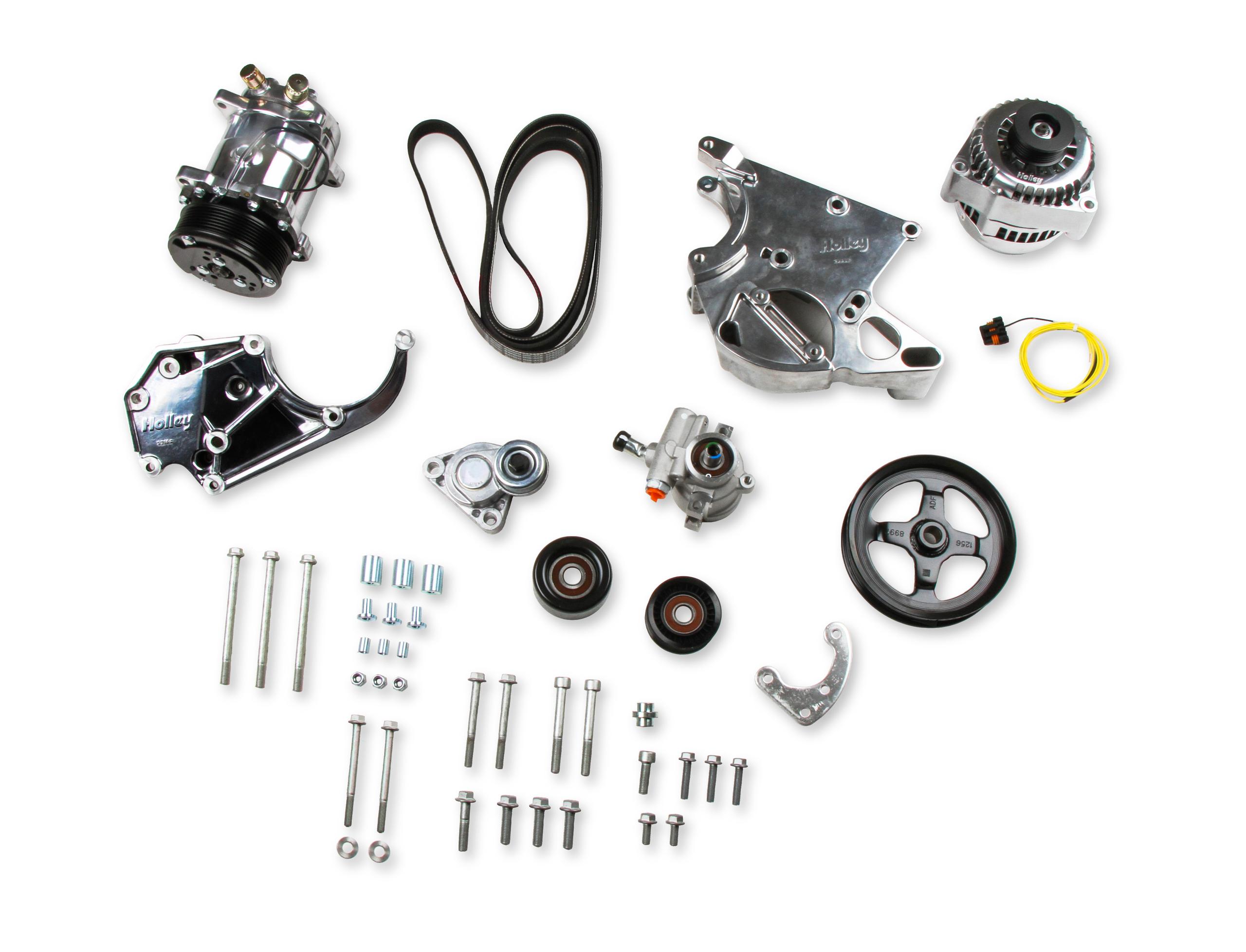 Holley LS/LT Complete Accessory Drive Kit- Polished Finish.  - 20-137P