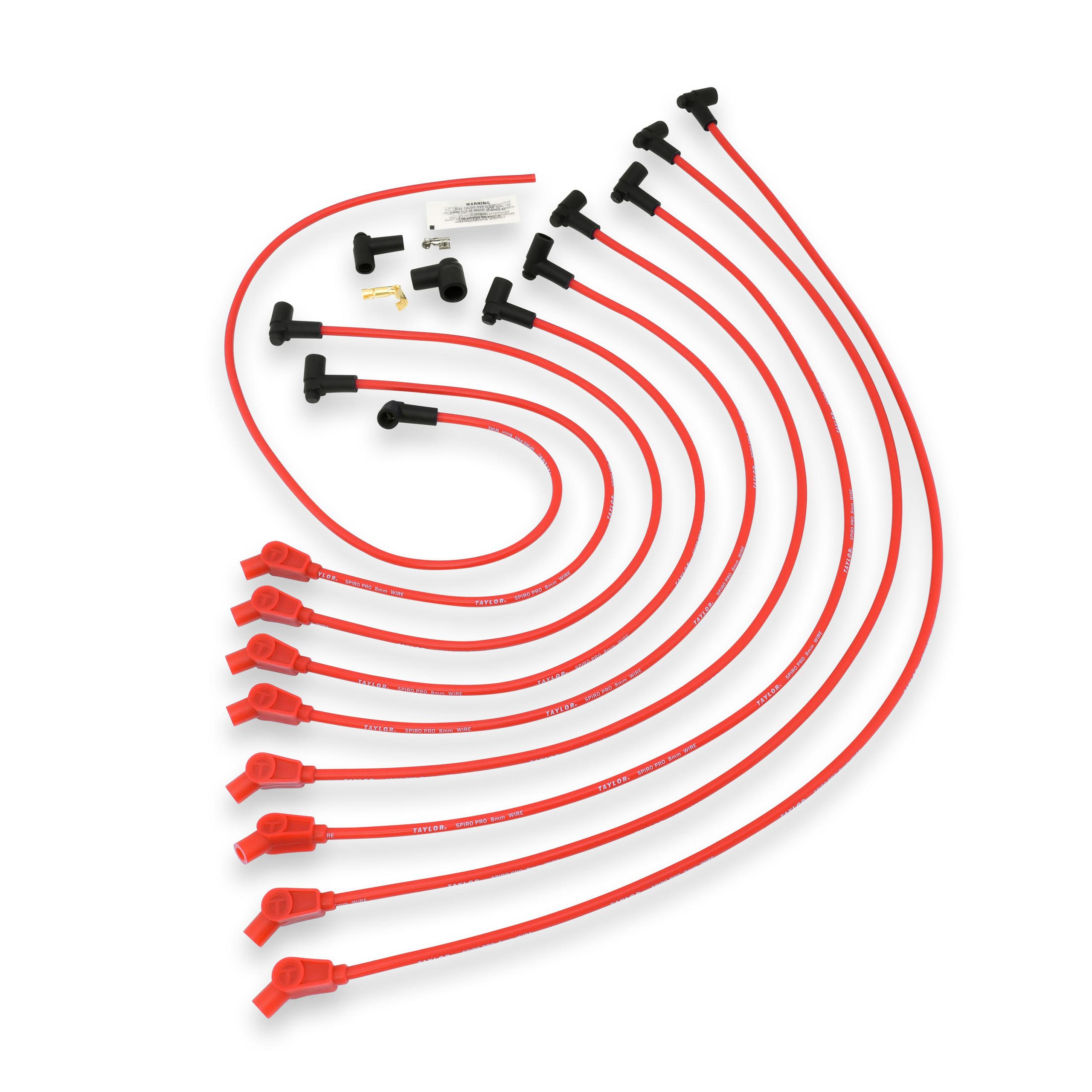 TAYLOR CABLE 8mm race fit Spiro-Pro red - 76232