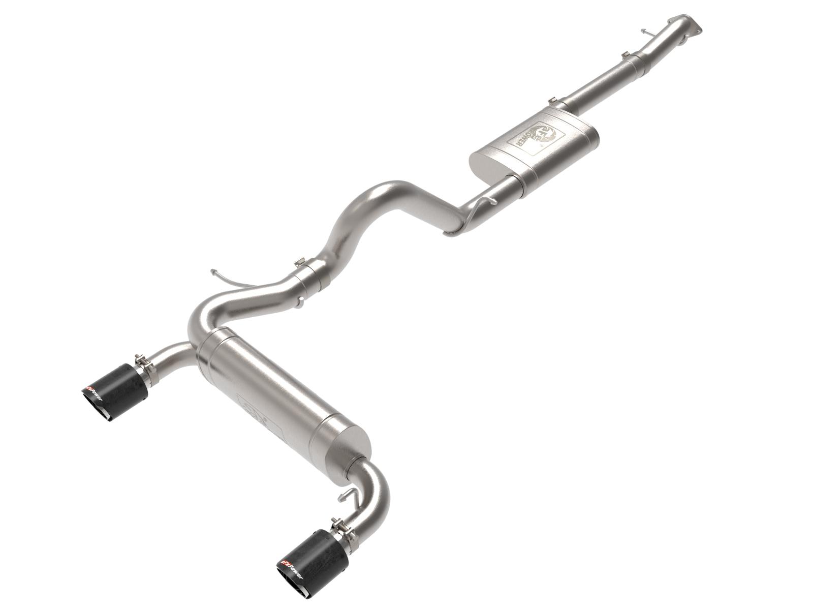 AFE 49-33138-C Vulcan 3" to 2.5" 304 Stainless Steel Cat-Back Exhaust System w/ Carbon Fiber Tip (2021-2025 Bronco)