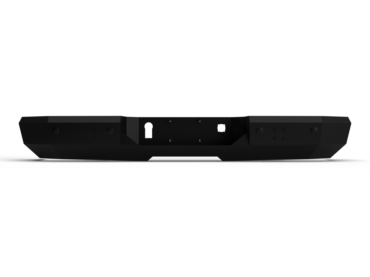 ICI Rear Bumper 35lb shell, reinforced 3/16 inch 5052 Aluminum plating - steel brackets - (2014-2019 Silverado 3500 HD, Sierra 1500) - AL-RBM95CHN