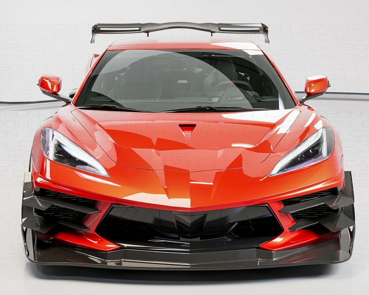 C7 Carbon Corvette C8 Track Spec Ducted Hood - Composite Unpainted - C8-6A-3