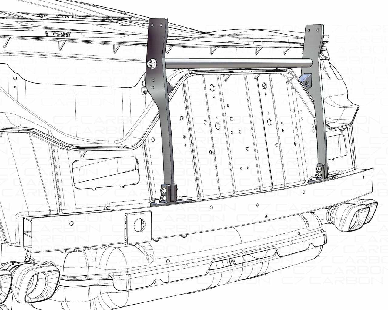 C7 Carbon Corvette C5 | Daytona Chassis Mounted Rear Spoiler - Carbon Fiber - Wing Blade only - C5-3I-1