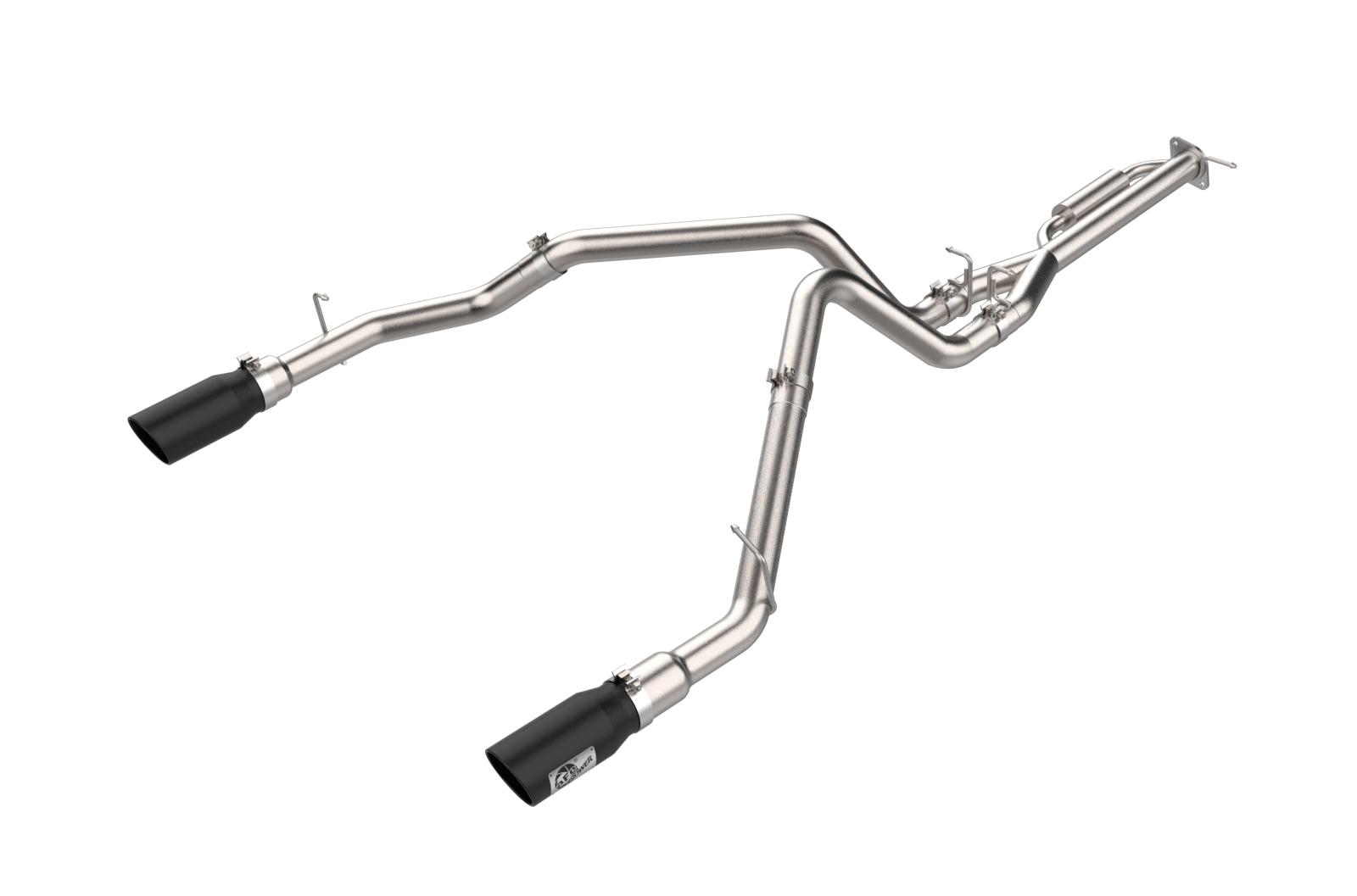 AFE Vulcan Series 3 IN to 3-1/2 IN Stainless Steel Cat-Back Exhaust System Black (2021-2025 F-150 Raptor) - 49-33151-B