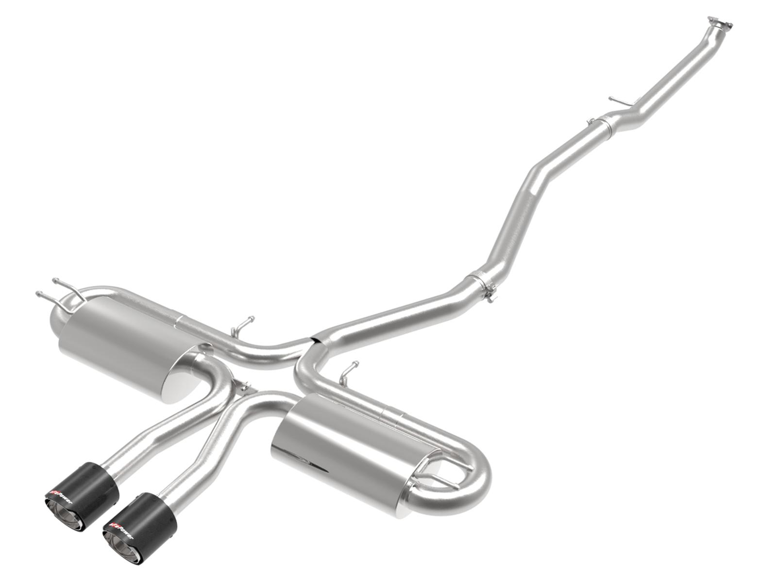 AFE Takeda 3 IN 304 Stainless Steel Cat-Back Exhaust System w/ Carbon Fiber Tip (Honda Civic Si Sedan 17-20 L4-1.5L (t)) - 49-36621-1C