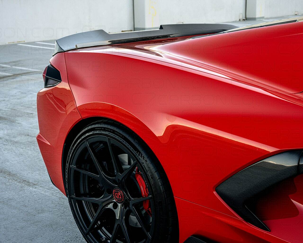 C7 Carbon Corvette C8 | Ducktail Spoiler - Painted Carbon Flash - C8-3C-4