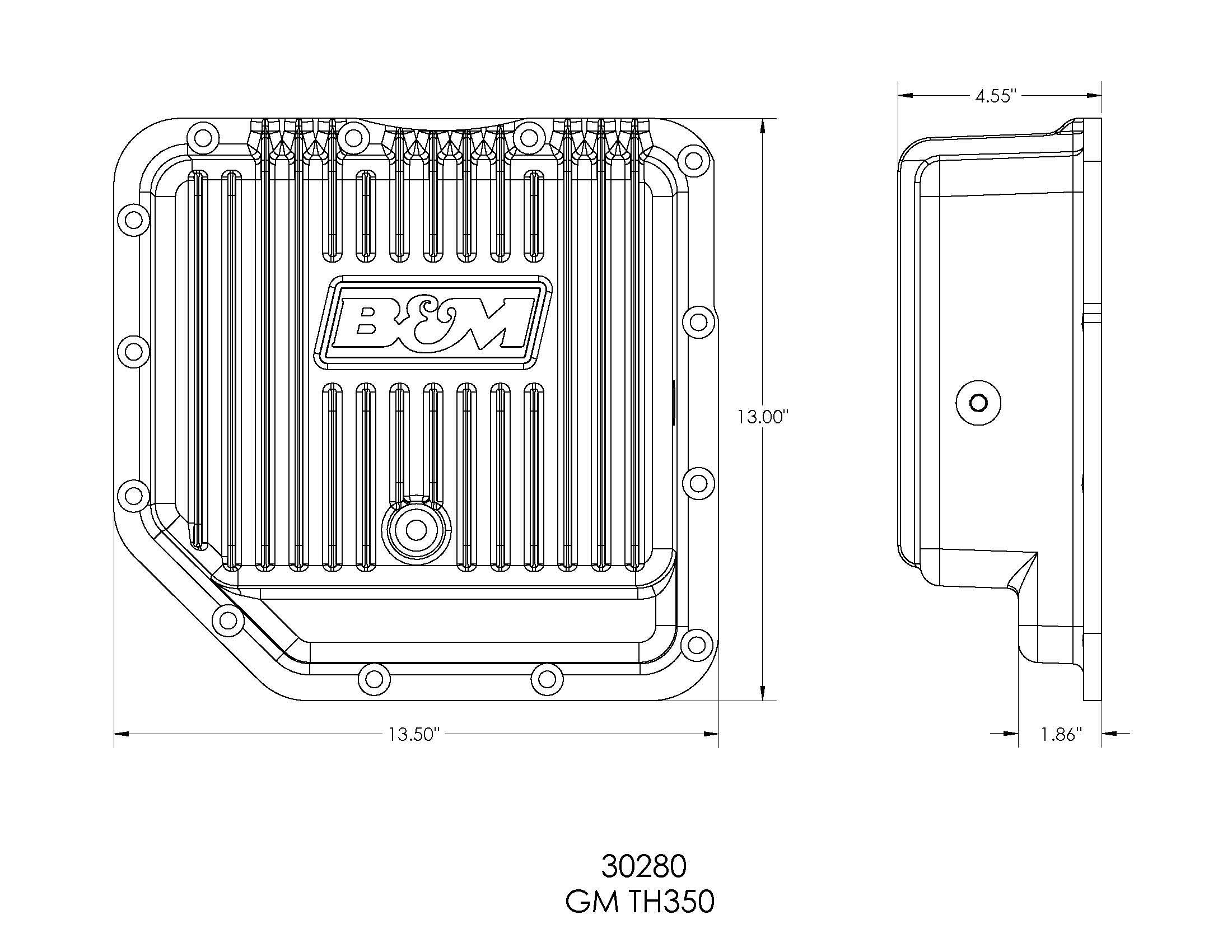B&M 30280 Cast Deep Pan Th-350