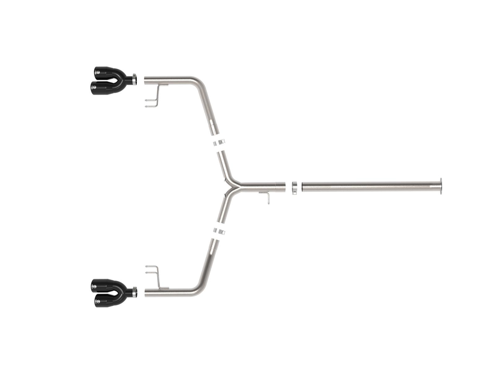 AFE Takeda 3 IN to 2-1/2 IN 304 Stainless Steel Axle-Back Exhaust w/ Black Tip (2021-2024 K5 GT) - 49-37043-B