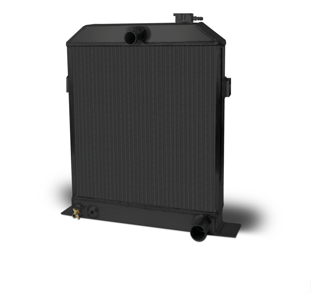 AFCO Aluminum Black Radiator 1942-48 Ford Car Chevy With Trans Cooler AFCO - 80141-B-NA-Y