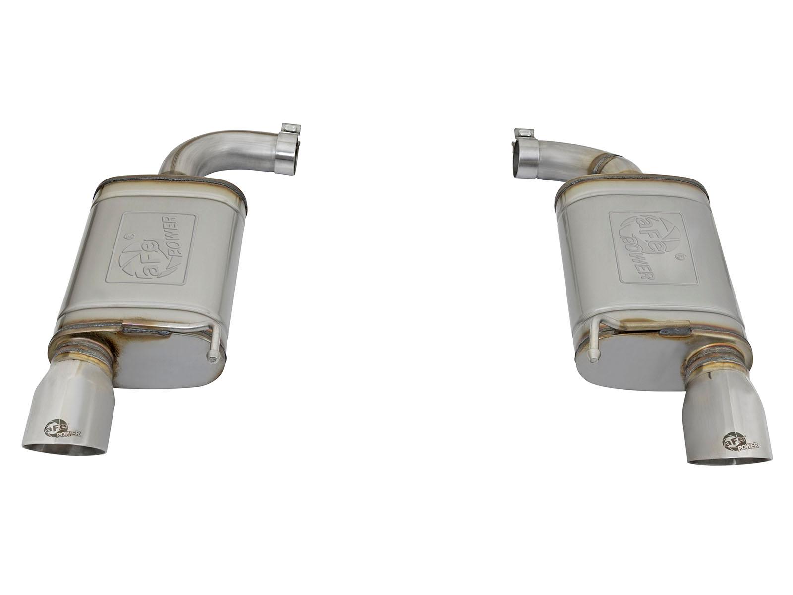 AFE MACH Force-Xp Axle-Back Dual Exhaust w/ Polished Tips (2015-2026 Mustang Ecoboost Non Active / V6) - 49-43085-P