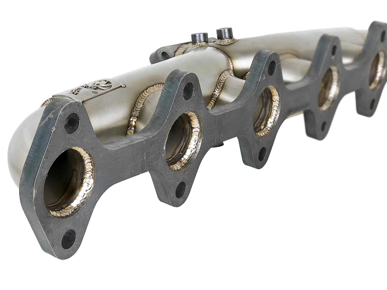 AFE Twisted Steel 304 Stainless Steel Header w/ T3 Turbo Flange (Dodge Diesel Trucks 98.5-02 L6-5.9L (td)) - 48-32020