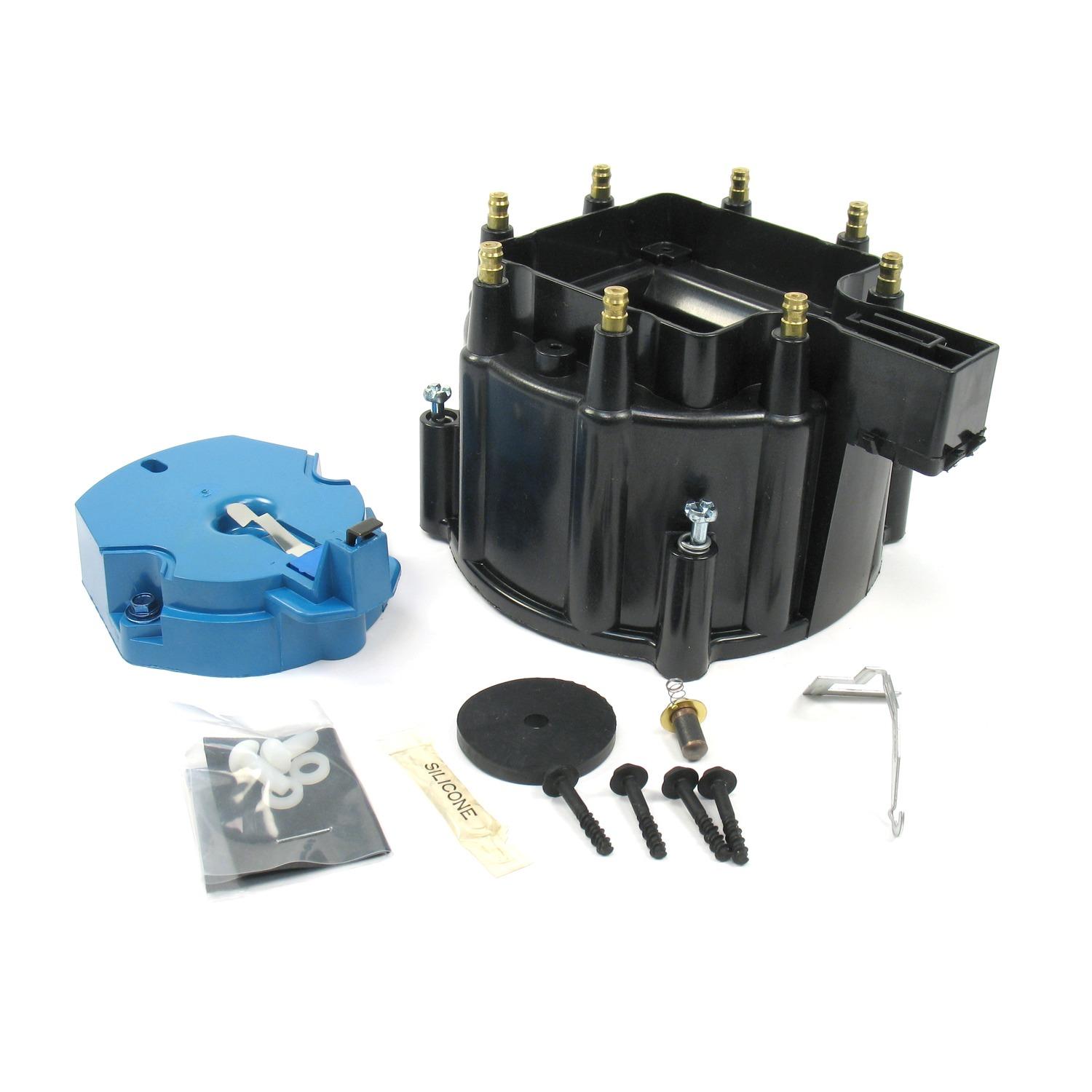 Pertronix D4000 Flame-Thrower Hei Distributor Cap And Rotor Kit Black - D4000