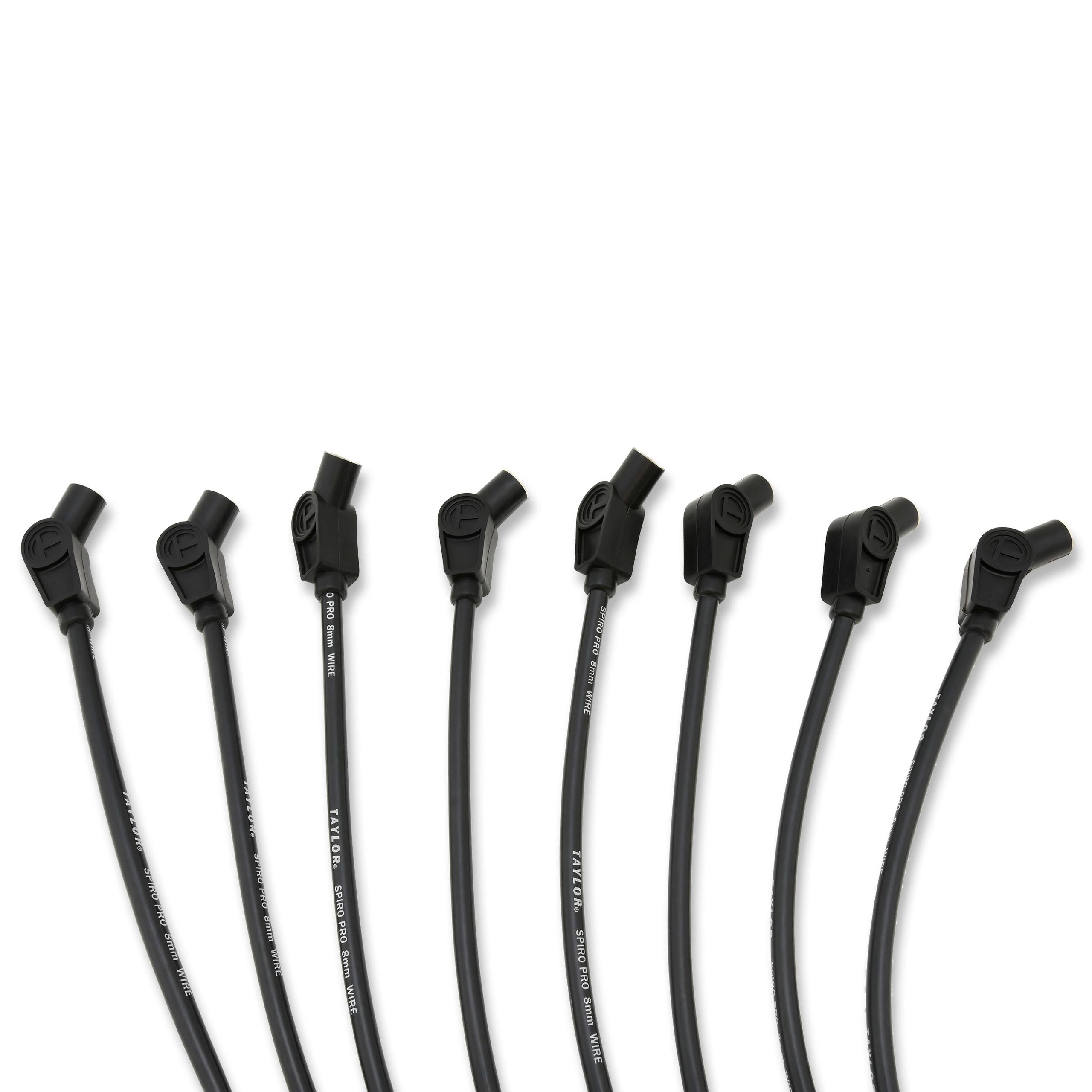 TAYLOR CABLE 8mm race fit Spiro-Pro 8in 135 black Spark Plug Wires - 76045