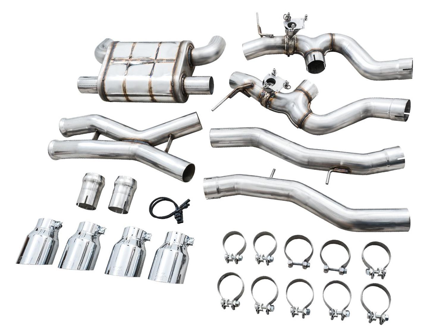 AWE SwitchPath  Catback Exhaust - Chrome Silver Tips (2021+ BMW G8X M3 / M4) - 3025-43480