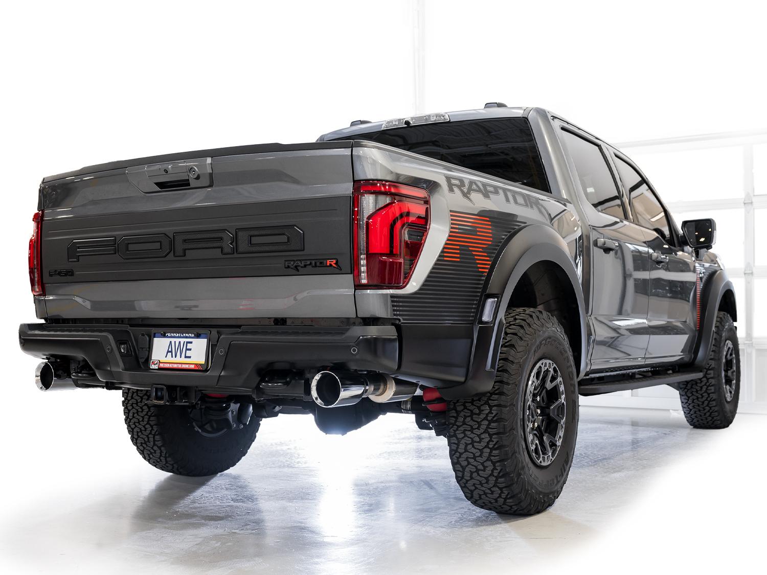 AWE SwitchPath Exhaust - Chrome Silver Tips (2023-2025 F-150 Raptor R 5.2L) - 3025-32852