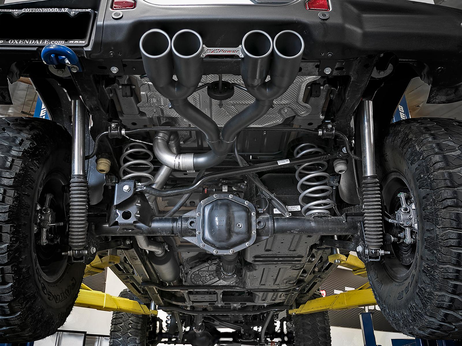 AFE Rebel Series Cat-Back Exhaust System w/ Quad Black Tip (2018-2021 Wrangler, Wrangler) - 49-38071-B