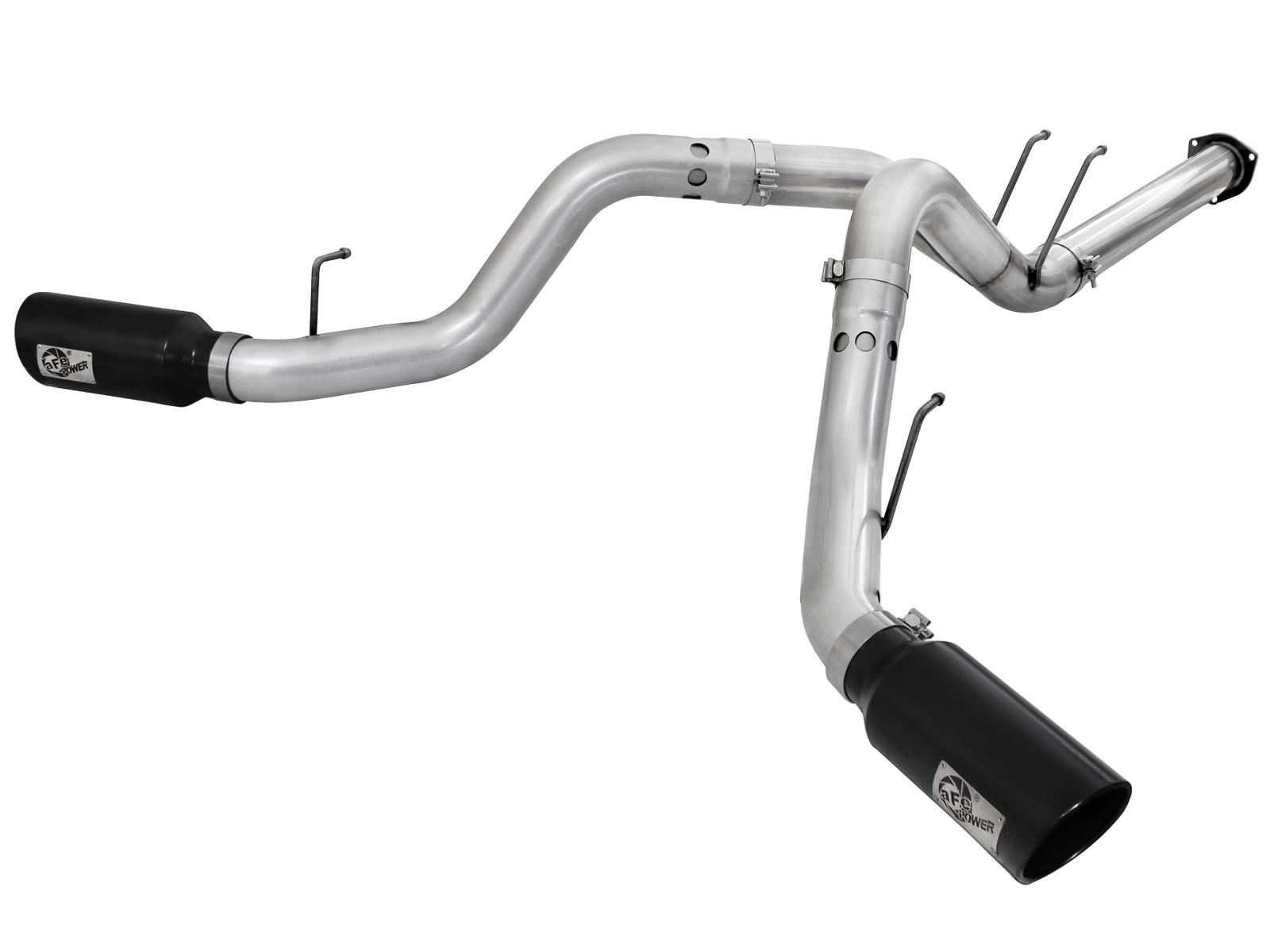 AFE ATLAS 4 IN Aluminized Steel DPF-Back Exhaust System w/Black Tip (2011-2014 F-250 Super Duty, F-350 Super Duty) - 49-03065-B