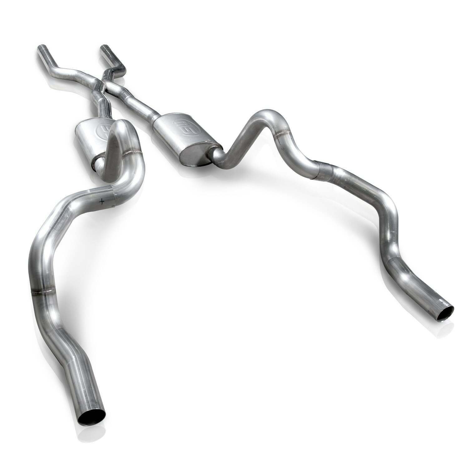Stainless Works Catback Dual Turbo Chambered Mufflers Performance Connect (1967-1974 C10 Pickup,1970-1981 Camaro,1975-1986 C10) - CA708125SX