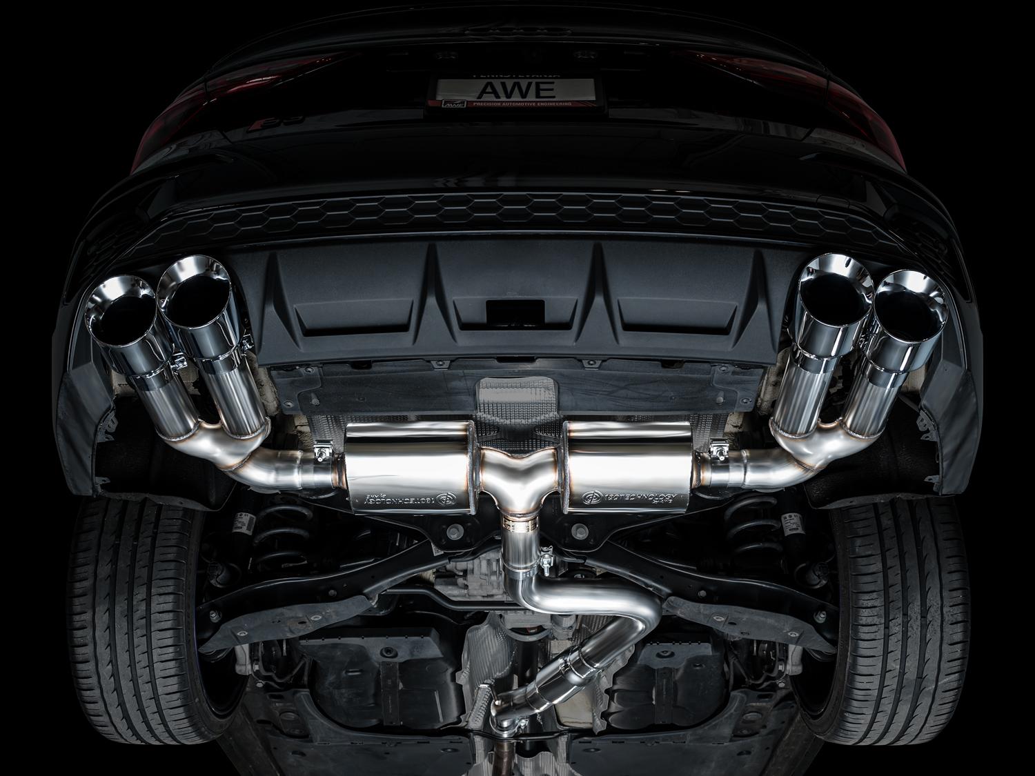 AWE Touring Edition Exhaust for Audi 8Y S3 - Chrome Silver Tips - 3015-42897