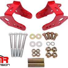 BMR CAB740R 1979-2004 Mustang Lower Bolt-In Lower Control Arm Relocation Brackets (Red)