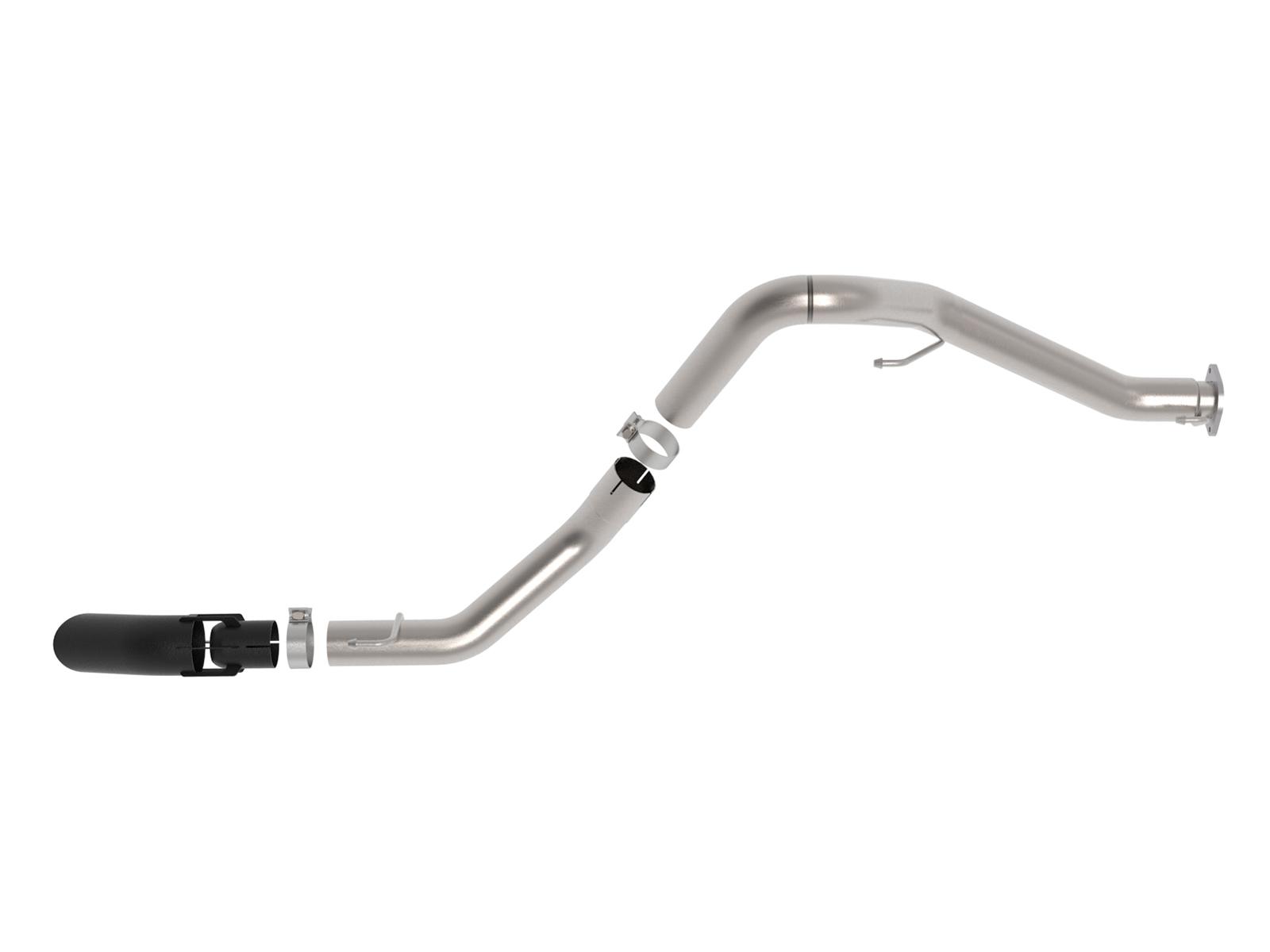 aFe Vulcan Series 3" 304 Stainless Steel DPF Back Hi-Tuck Exhaust System with Black Tip (2021 Gladiator 3.0L) - 49-38094-B