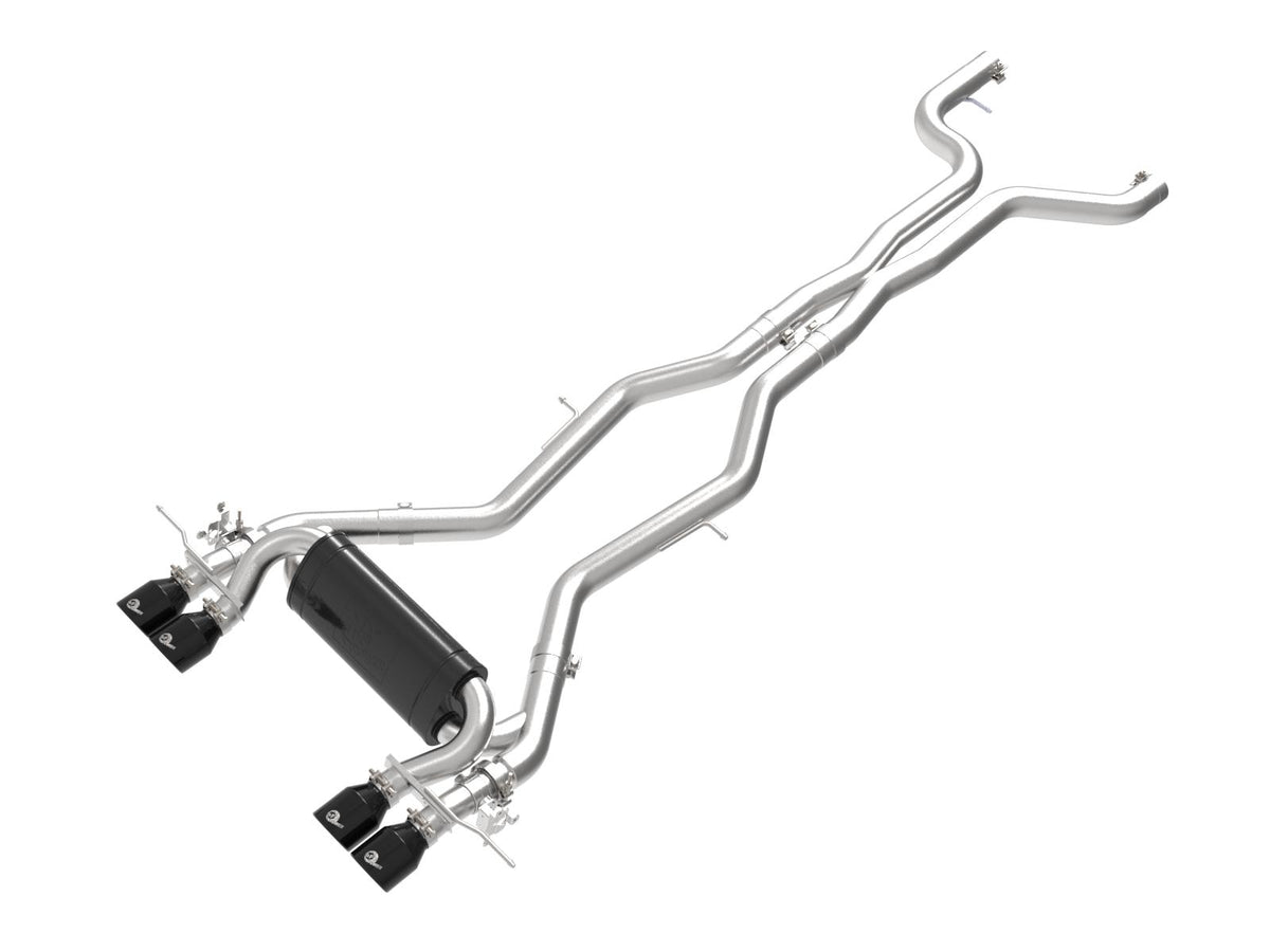 AFE MACH Force-Xp 3 IN to 2-1/2 IN Stainless Steel Cat-Back Exhaust System Black (2023-2025 M2) - 49-36353-B