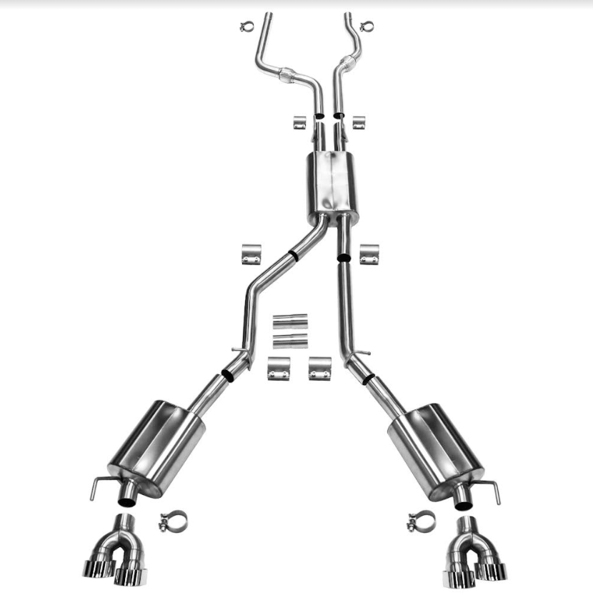 Thermal R&D 2.5" Cat-Back Exhaust System with Mid Pipes - Polished Tips (2020-2027 Explorer ST) - A910-B910-C910