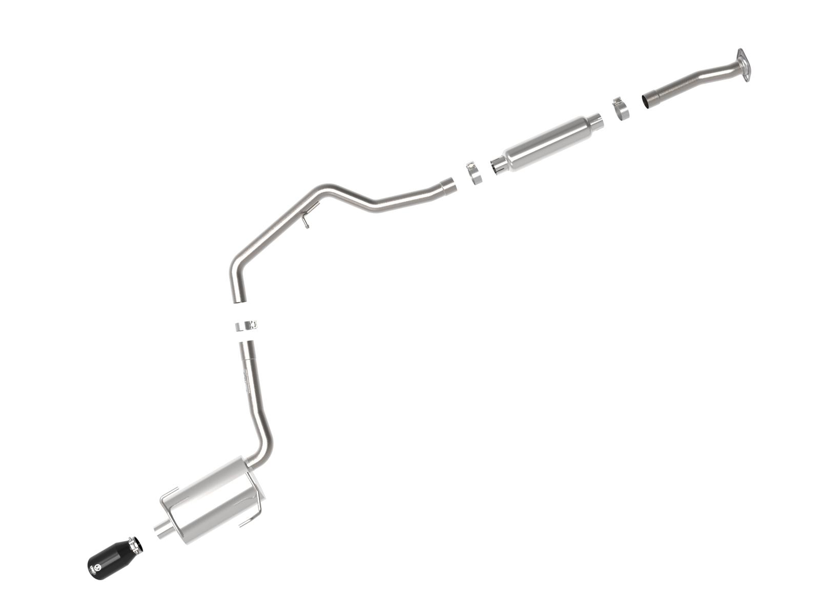 AFE Takeda 2-1/4 IN 304 Stainless Steel Cat-Back Exhaust System w/ Black Tip (2012-2016 Impreza) - 49-36052-B