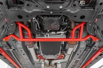BMR Fabrication Chassis Brace, Front Subframe, 4-Point - Red (2024-2026 Mustang) - CB770R