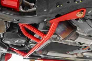 BMR Fabrication Chassis Brace, Front Subframe, 4-Point - Red (2024-2026 Mustang) - CB770R