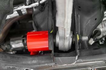 BMR Fabrication Chassis Brace, Front Subframe, 4-Point - Red (2024-2026 Mustang) - CB770R