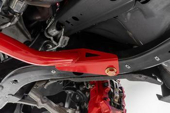 BMR Fabrication Chassis Brace, Front Subframe, 2-Point - Red (2024-2026 Mustang) - CB771R