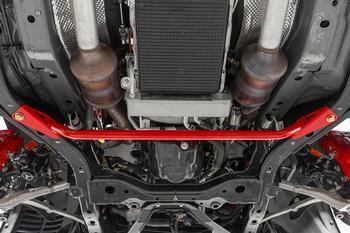 BMR Fabrication Chassis Brace, Front Subframe, 2-Point - Black Hammertone (2024-2026 Mustang) - CB771H