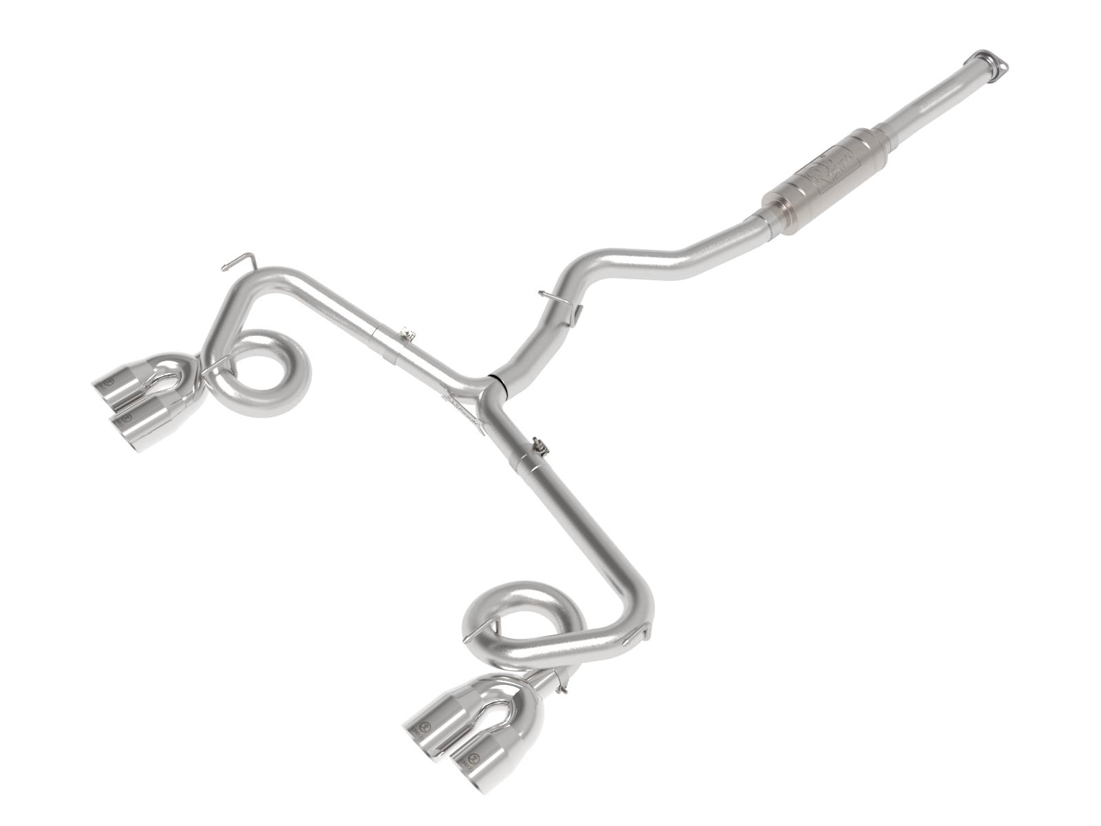 AFE Takeda 3 IN to 2-1/4 IN 304 Stainless Steel Cat-Back Exhaust w/ Polished Tip (2015-2021 WRX , WRX STI) - 49-36810-P